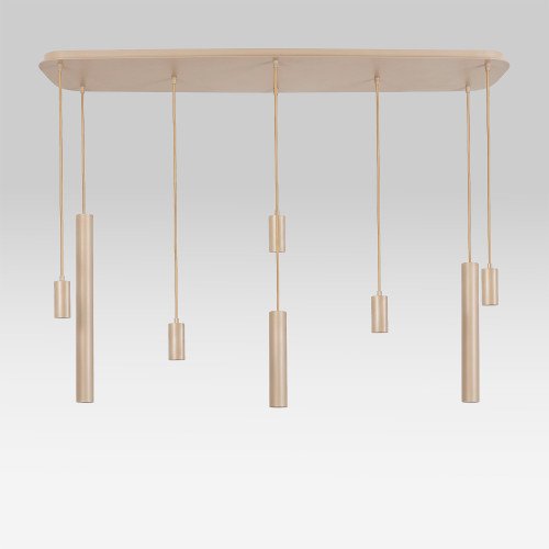 Binnenverlichting Lumi 8-lichts hanglamp zand modern