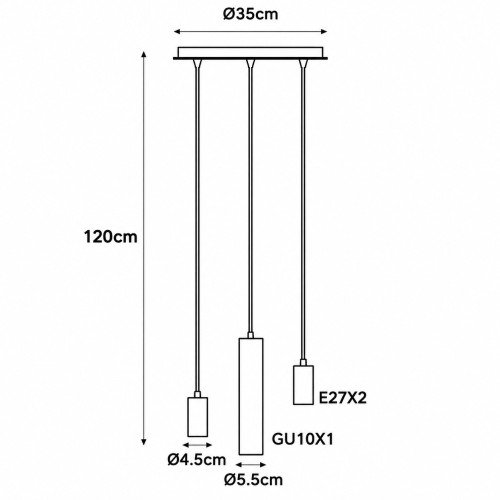 Binnenverlichting Zari 3 lichts hanglamp zand modern