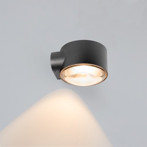 Zwarte convex glazen venster modern wandlamp downlighter