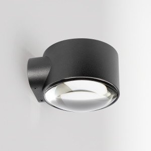Zwarte convex glazen venster modern wandlamp downlighter