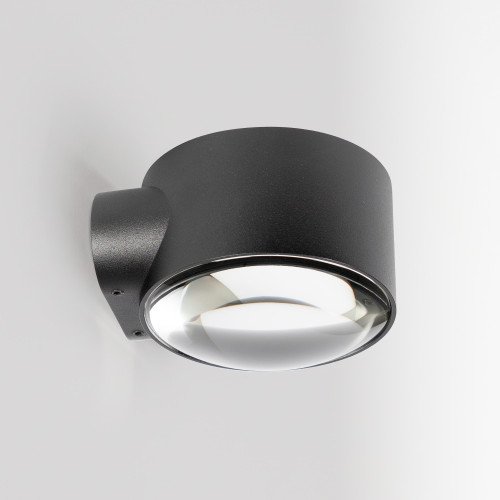 Zwarte convex glazen venster modern wandlamp downlighter