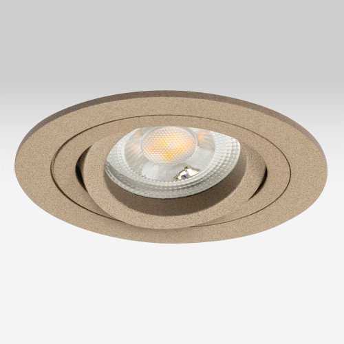 Set van 10 richtbare inbouwspots Lune Rond Champagne