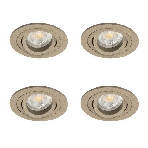 Set van 4 richtbare inbouwspots Lune Rond Champagne