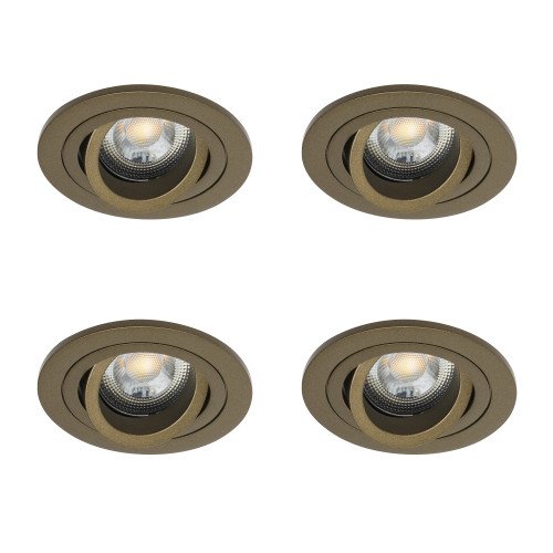 Set van 4 richtbare inbouwspots Lune Rond Brons