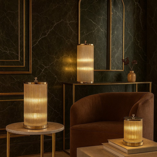 messing lamp in de kleur antiek nikkel met een GU10 fitting