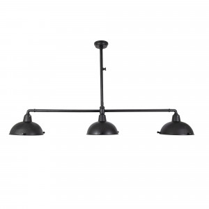 Industriële hanglamp Billiards 3 antique black | Nostalux.nl