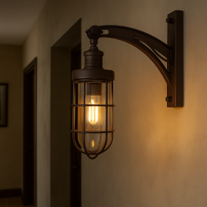 messing lamp in de kleur antiek donker messing met een E27 fitting