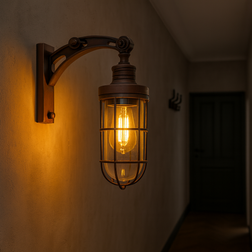 messing lamp in de kleur antiek donker messing met een E27 fitting