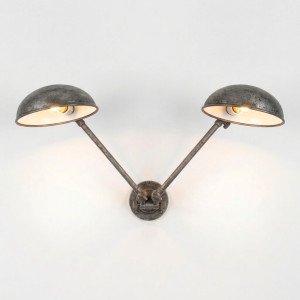 messing lamp in de kleur antiek oud grijs met een E27 fitting