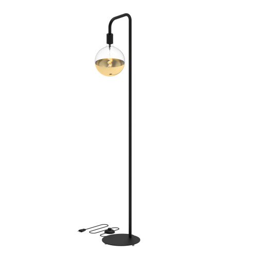 Vloerlamp met E27 zwart