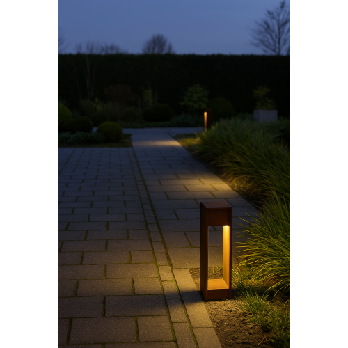 Tuinlamp cortenstaal vierkant modern GU10