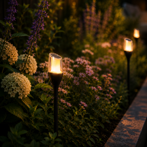 Buitenlamp Torch solar tuinlamp zwart modern