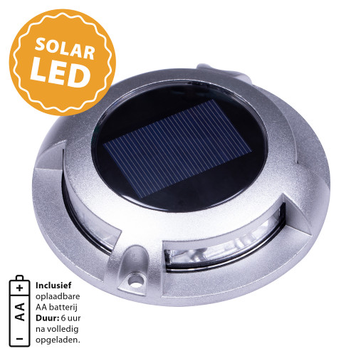 grondspot - Solar LED Decklight - solarlamp - zonne energie spot - Nostalux - Set-6 - rvs