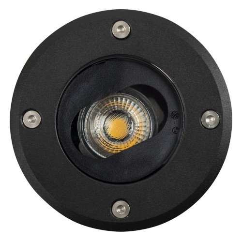 RVS Grondspot Unit zwart inclusief GU10 LED