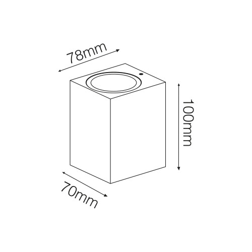 Gevelverlichting, Geo wandspot GU10 down zwart, een perfecte buitenlamp voor het verlichten van gevels of wanden, binnen en buiten, kubus downlight zwart