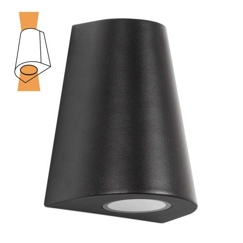 Wandspot Cone, zwarte up & downlighter, conisch vormgegeven, stijlvolle buitenverlichting, moderne wandverlichting, zeer geschikt als gevelverlichting, gevelspot, merk KS Verlichting