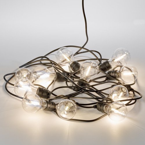 Lichtsnoer LED Party helder 10 meter met 15 Bolletjes gezellige tuinverlichting slinger