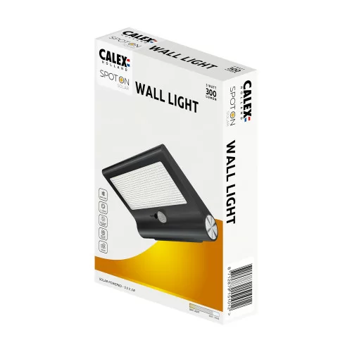 solar buitenlamp voor aan de muur en bewegingssensor en meerdere standen kleur zwart
