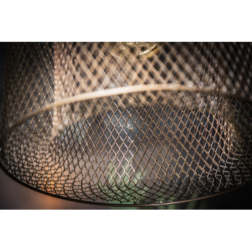 Hayden Brass mesh iron hanglamp rond grote stalen hanglamp industriel vintage retro