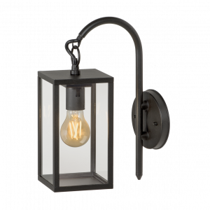 Zwarte buitenwandlamp welke geschikt is voor buiten met laagspanning 12 volt buitenverlichting