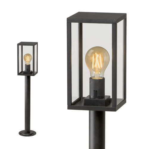 Zwarte buitenwandlamp welke geschikt is voor buiten met laagspanning 12 volt buitenverlichting