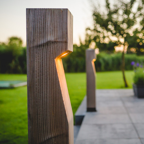 houten buiten terras lamp van eiken hout Oak inclusief led lamp duurzame buitenverlichting