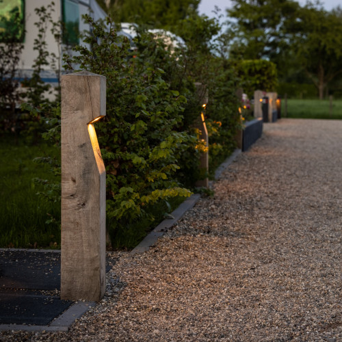 houten buiten terras lamp van eiken hout Oak inclusief led lamp duurzame buitenverlichting