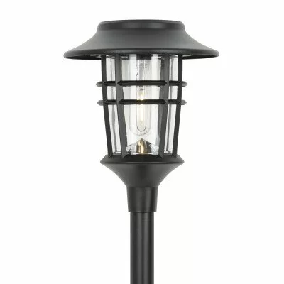 Relaxdays solar tuinlampen, set van 5, tuinlantaarns met grondpen, 42,5 x 10 cm, led tuinverlichting, zwart/transparant