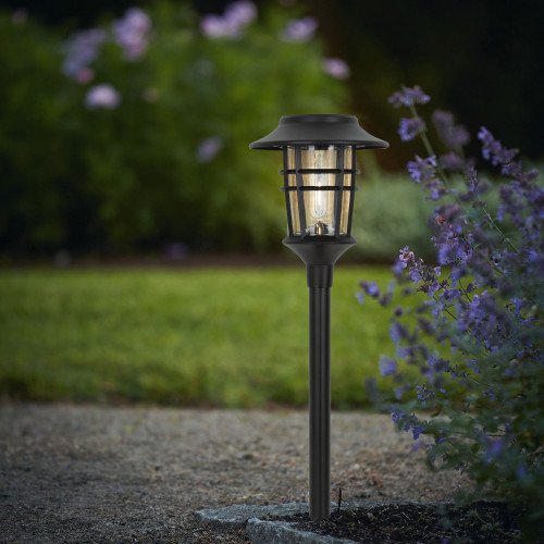 Fakkel zwart op zonne energie, sfeerverlichting voor buiten, LED solar fakkel Zwart Del Sol, Nostalux solar buitenlamp