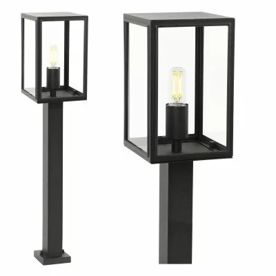 EGLO Buiten Vloerlamp Chiappera – Zwart Metaal, Helder Glas, E27, IP65, Geschikt Voor Tuin En Terras