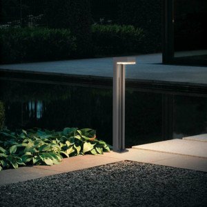 Rechthoekige moderne solar tuinlamp in de kleur antraciet