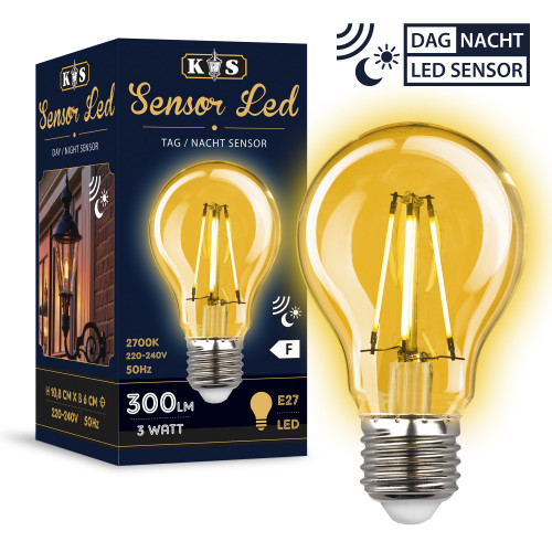 Buitenlamp Dolce Koper Dag Nacht sensor LED Schemersensor