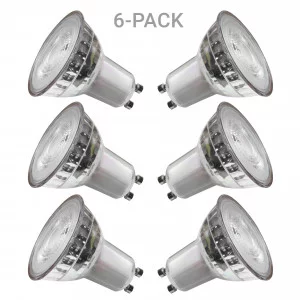 6-pack GU10 LED COB GLAS