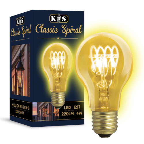 6-pack ledlamp KS Classic Spiral - 4 Watt - 220 Lumen