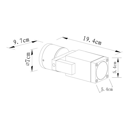 Cubic alu Muurspot (7127) -  - Wand verlichting modern