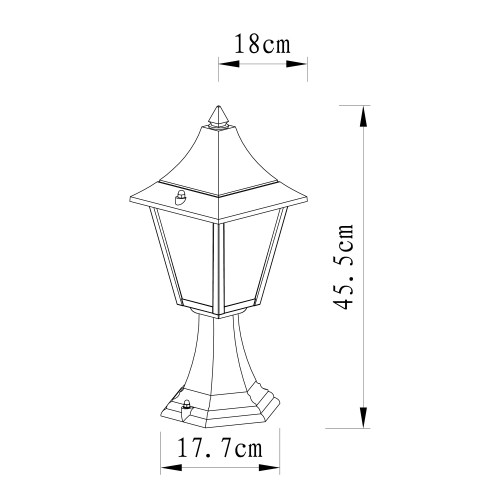 KS Verlichting Livorno sokkel staande lamp poerverlichting zwart klassieke lamp buitenlamp