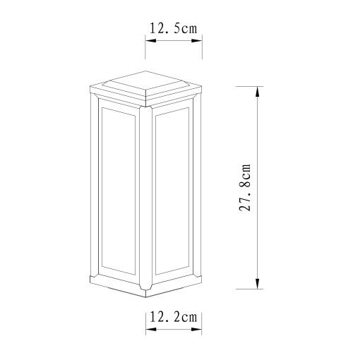 Zwarte RVS buitenlamp, met vlakke achterzijde, heldere beglazing en reflector voor prachtige verspreiding van het licht, modern box design buitenverlichting