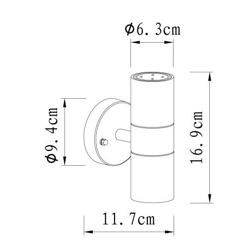 Zink (7480) - KS Verlichting - Up & Down wandverlichting
