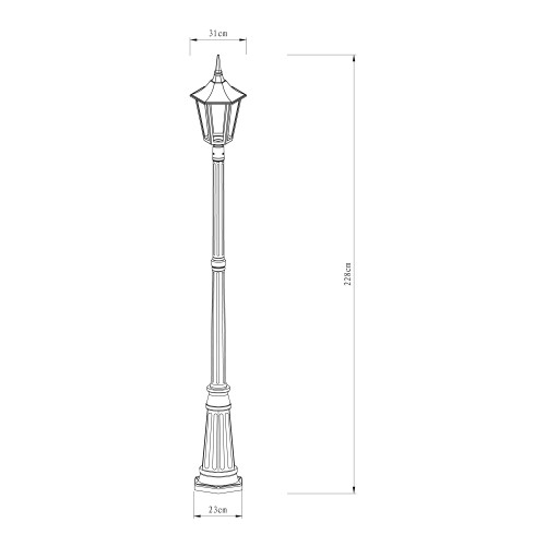 lantaarnlamp ks groen met lantaarnkap en paal inclusief smart wifi led