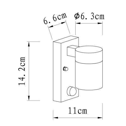 Downlighter bewegingssensor matzwart -  GU10