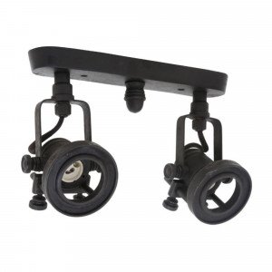 Nostaluce Industriële vintage Prescott Double Spot Antique black | Nostalux.nl