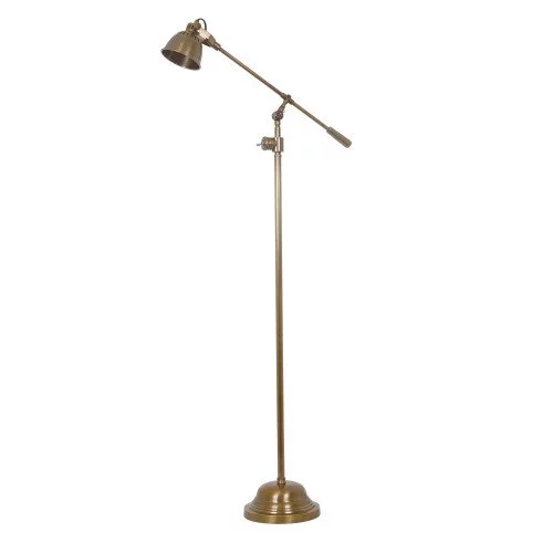 Industriële vloerlamp Archer antiek messing