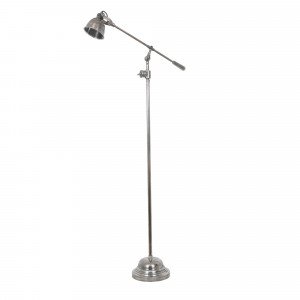 Industriële vloerlamp Archer antiek zilver