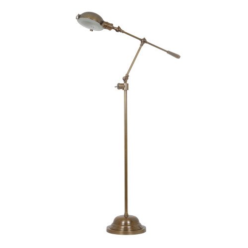 staande verstelbare design lamp met tuimelschakelaar in antiek messing kleur