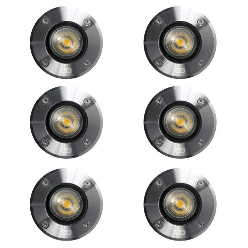 RVS Grondspot set LED Rond