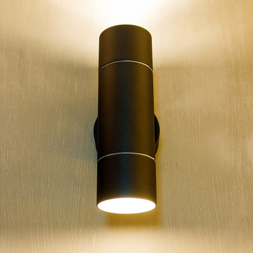 Modern zwart up & downlighter aluminium gu10