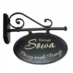 Rond aluminium uithangbord Venlo 49 cm met siersteun Rond aluminium uithangbord Venlo 49 cm met siersteun