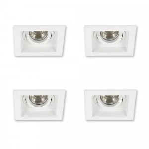 Witte inbouwspot Axl met vierkant frame en ronde spot in witte kleur