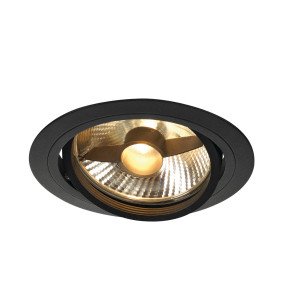 New Tria Es111 1 Round Zwart Mat 1xgu10 Bladveren