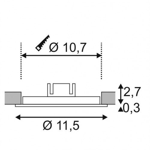 Senser Rond Inbouw Zilvergrijs 1xled 3000k 6w